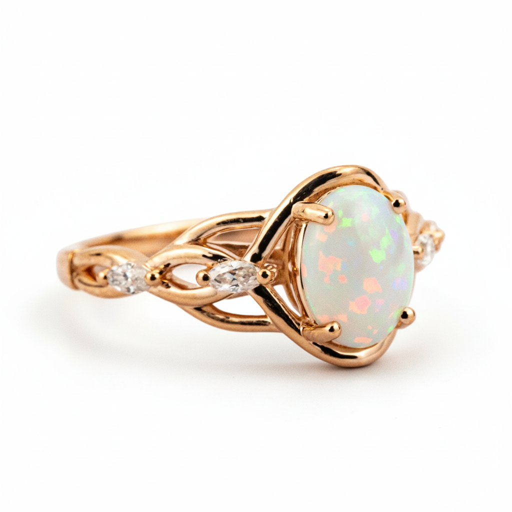 Product view of Oval Opal Engagement Ring in Gold