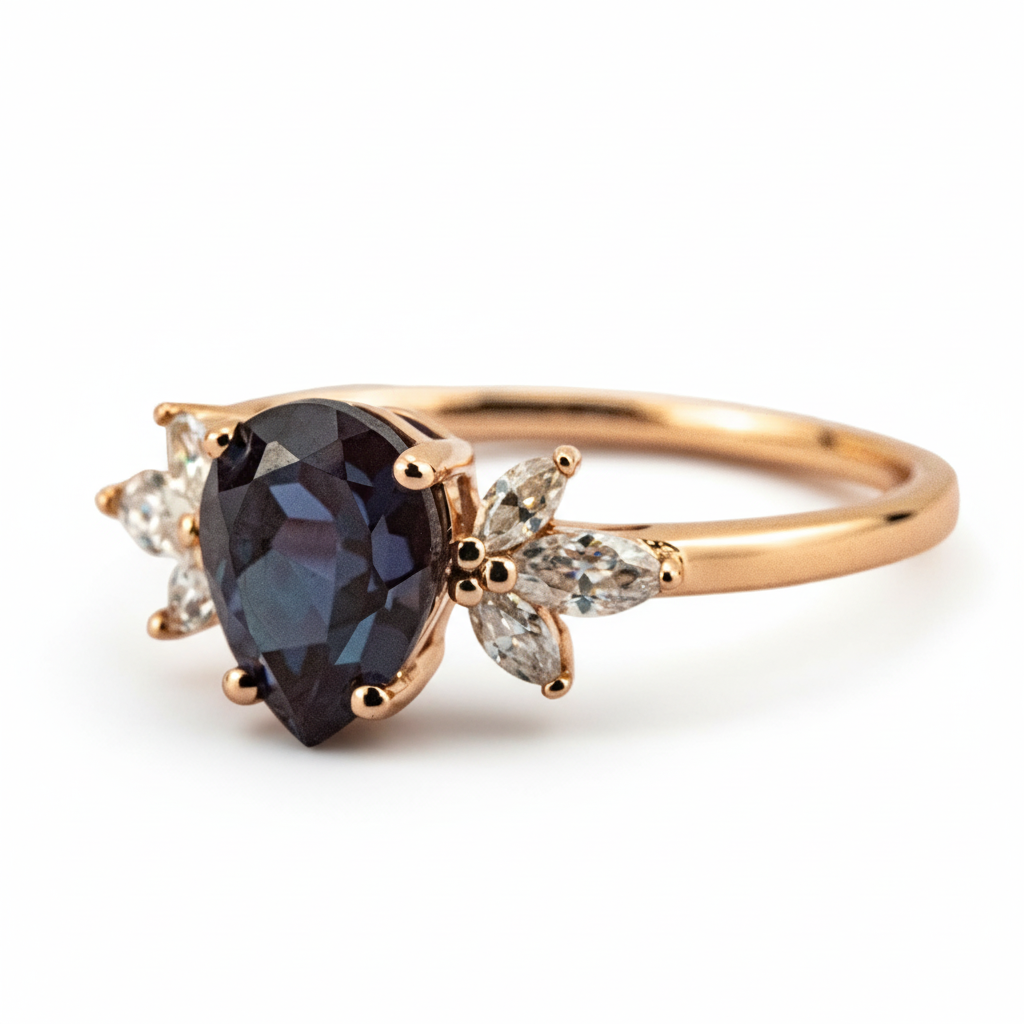 Product view of Pear Alexandrite Engagement Ring in Gold