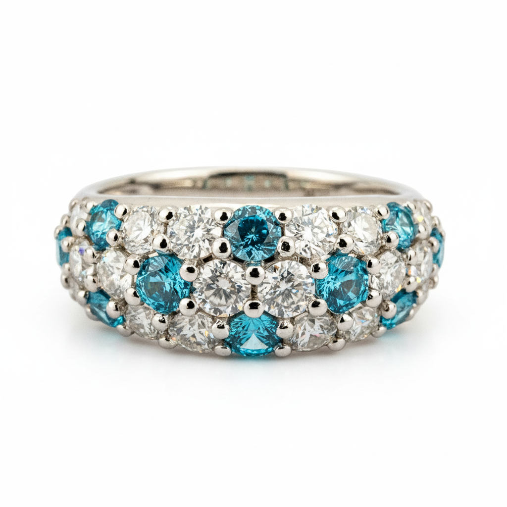 Front view of Moissanite Ring in Gold