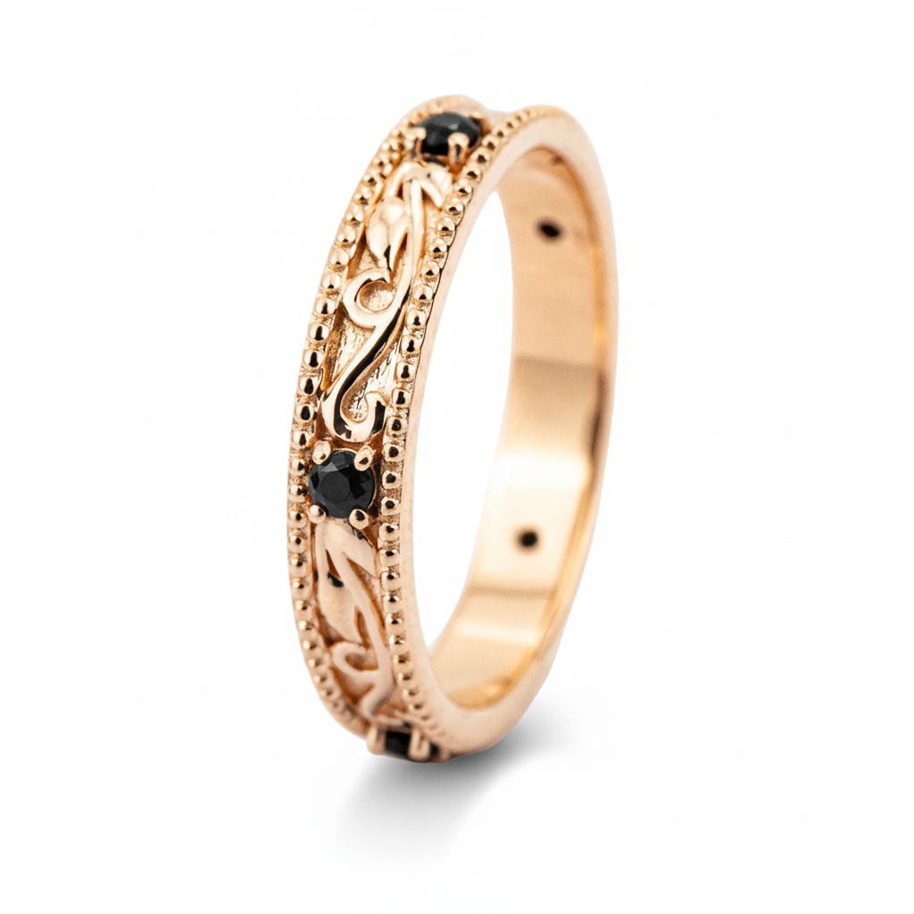 Product view of Black Onyx Engagement Ring in Gold