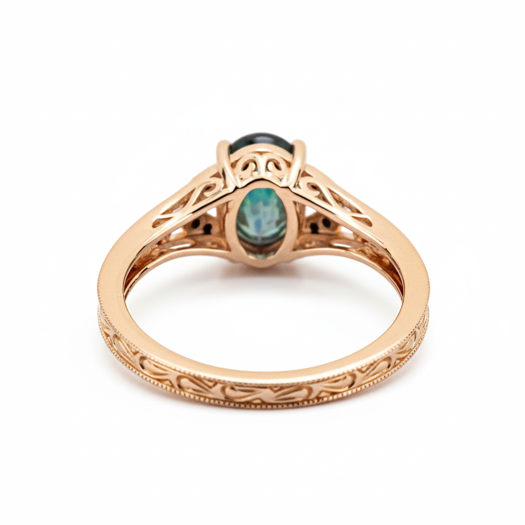 Product view of Oval Alexandrite Engagement Ring in Rose Gold
