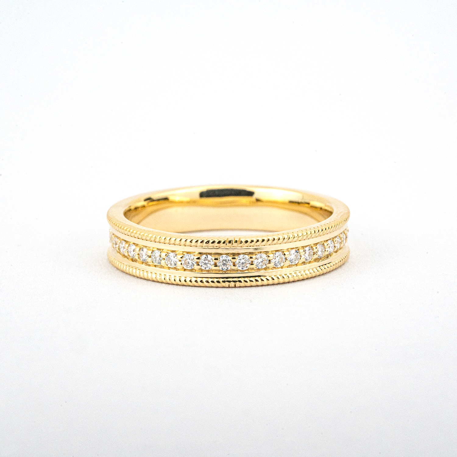 FLUXIS - Yellow Gold Moissanite Vintage Engagement Ring Classic Style Wedding Ring