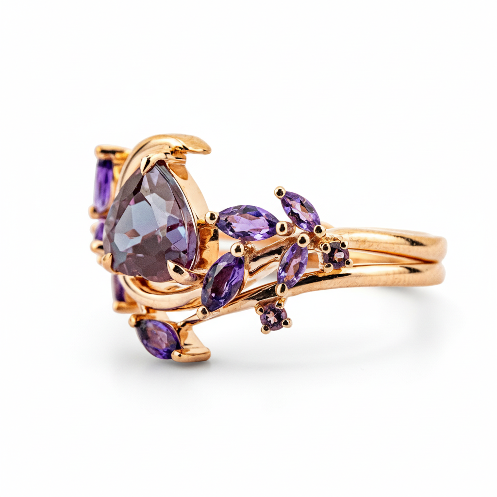 Product view of Alexandrite Ring Set in Gold