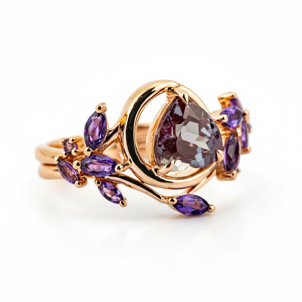 Product view of Alexandrite Ring Set in Gold