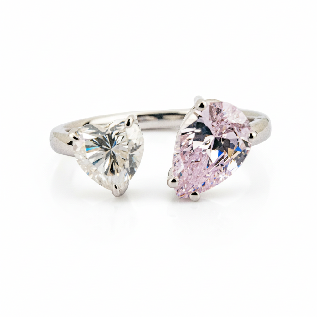 Lifestyle view of Pear Alexandrite Ring in Gold