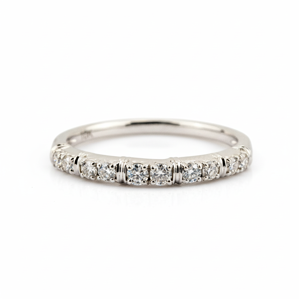 Product view of Moissanite Ring Set in White Gold