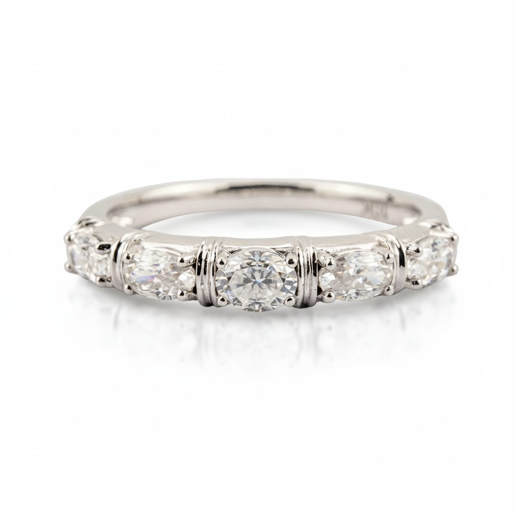 Product view of Moissanite Ring Set in White Gold