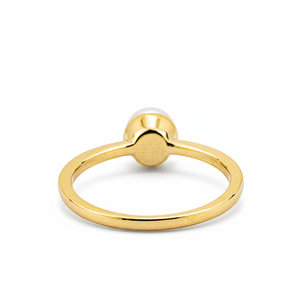 Product view of Pear Pearl Engagement Ring in Gold