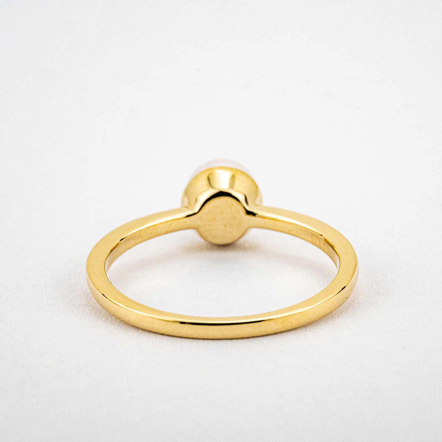 Minimalist Natural Round Akoya Pearl Engagement Ring