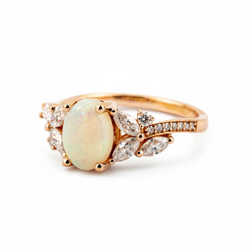 Product view of Oval Opal Engagement Ring in Gold