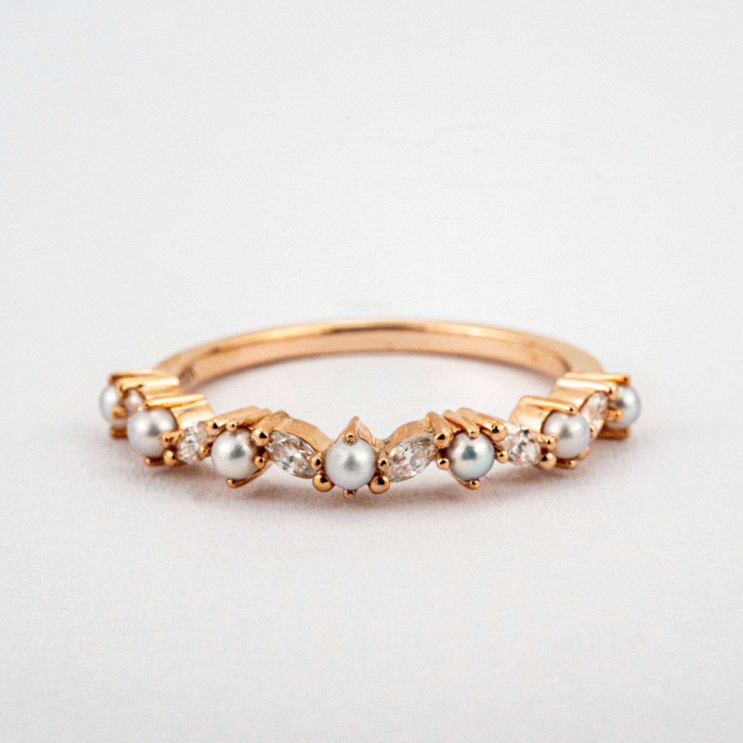 Pearl and Moissanite Fashion Jewelry Stackable Rings Match Ring Gift For Her