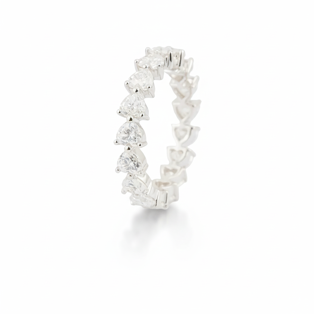 Product view of Moissanite Ring in White Gold