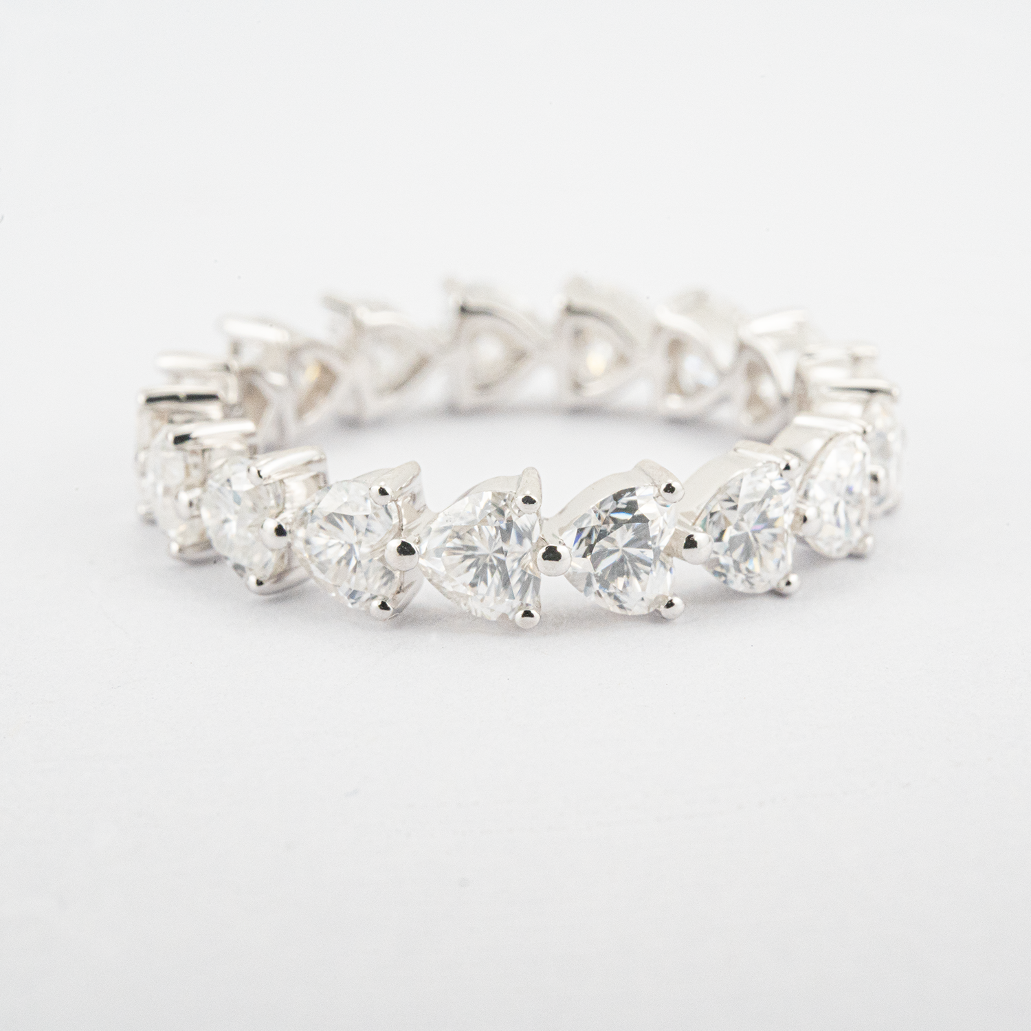 Personalized Heart Shaped Moissanite White Gold Wedding Ring Heart Ring Gift For Her