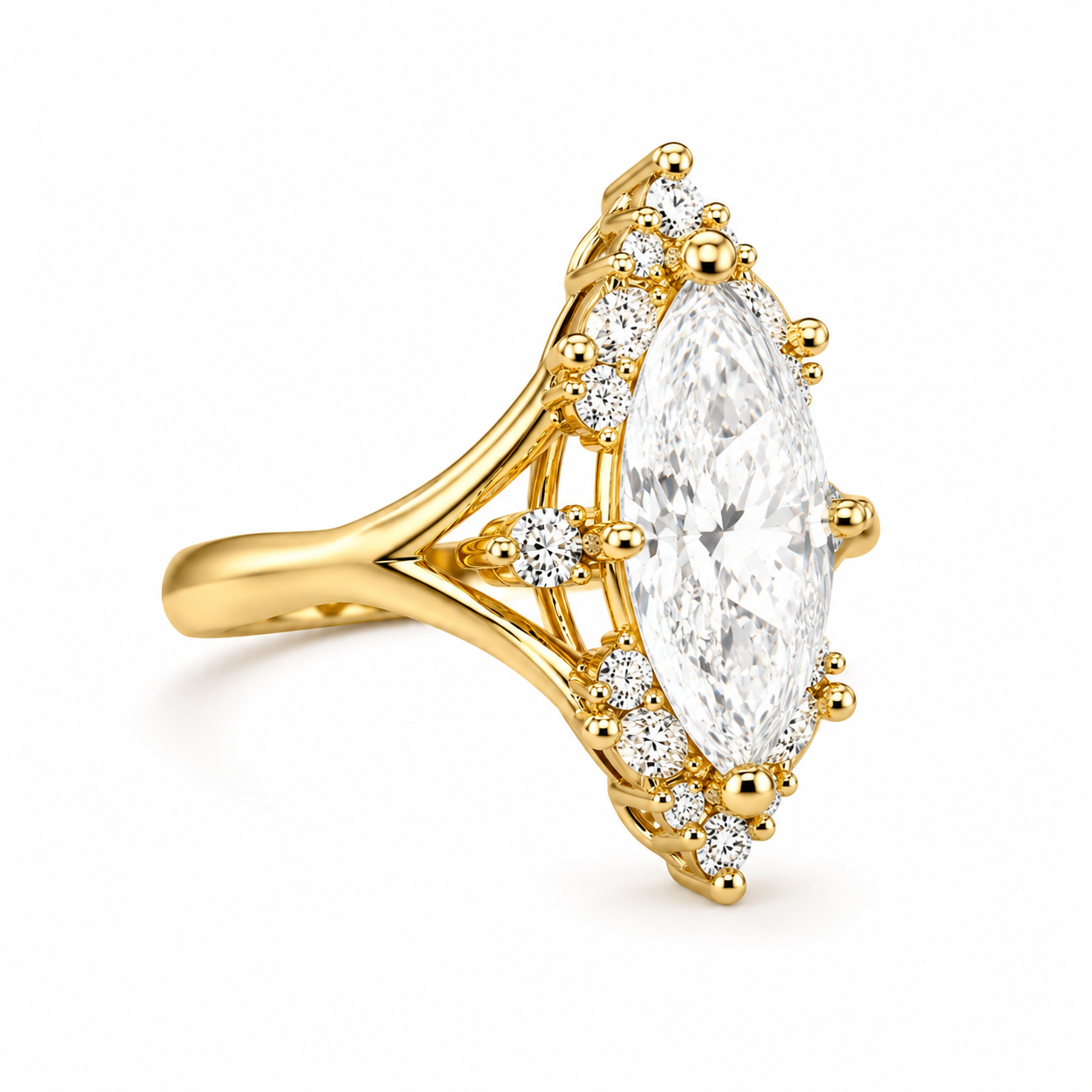 Product view of Marquise Lab-Grown Diamond Ring in Gold