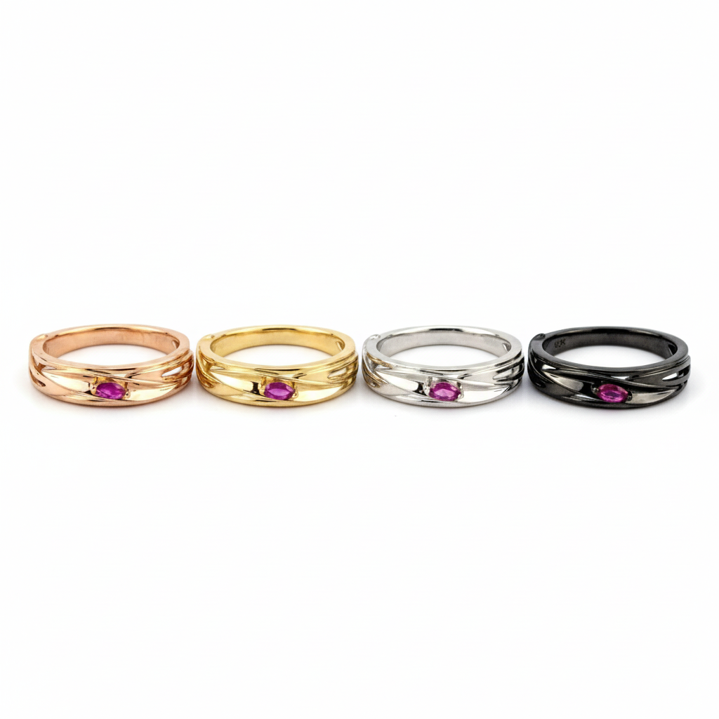 Lifestyle view of Ruby Ring in Gold