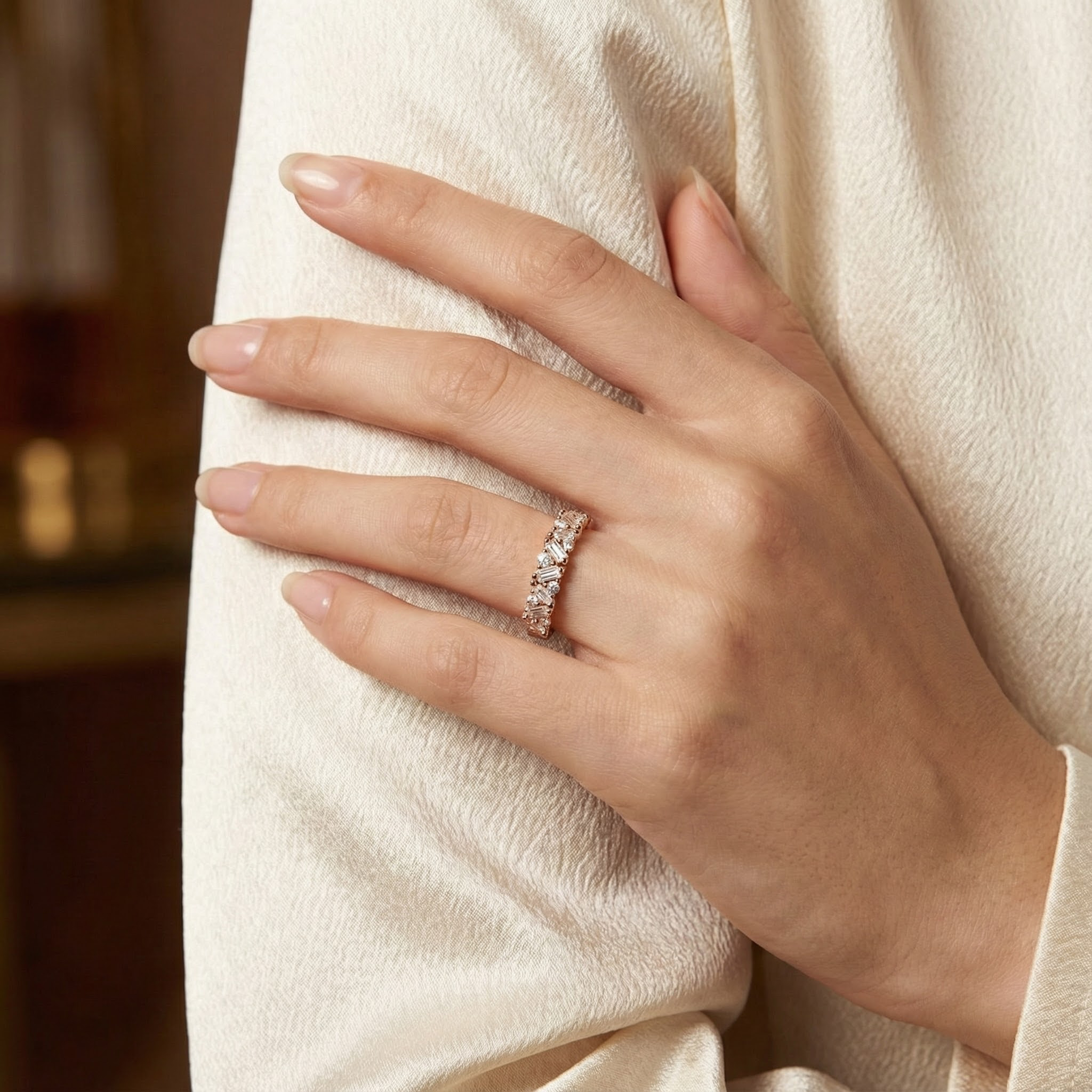 Moissanite Dainty Engagement Rings Minimalist Ring