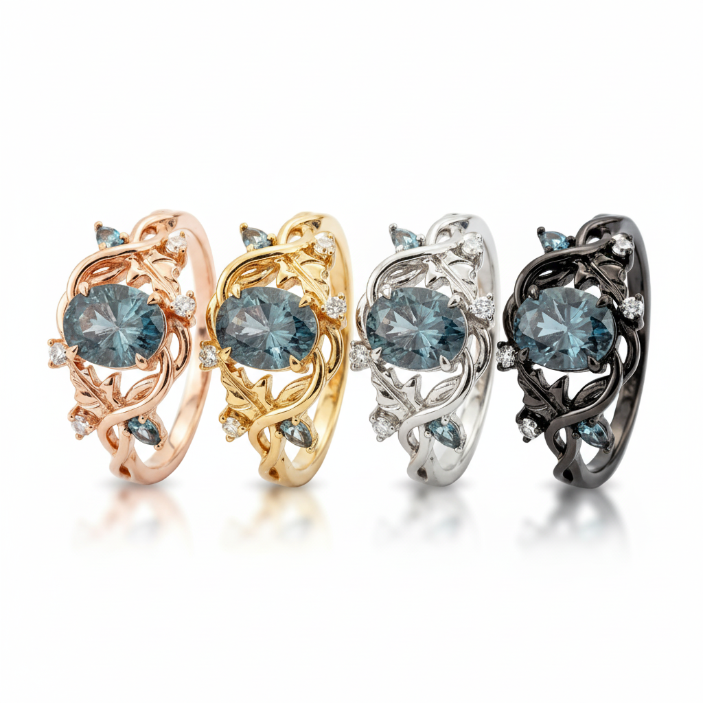 Lifestyle view of Oval Alexandrite Ring in Rose Gold
