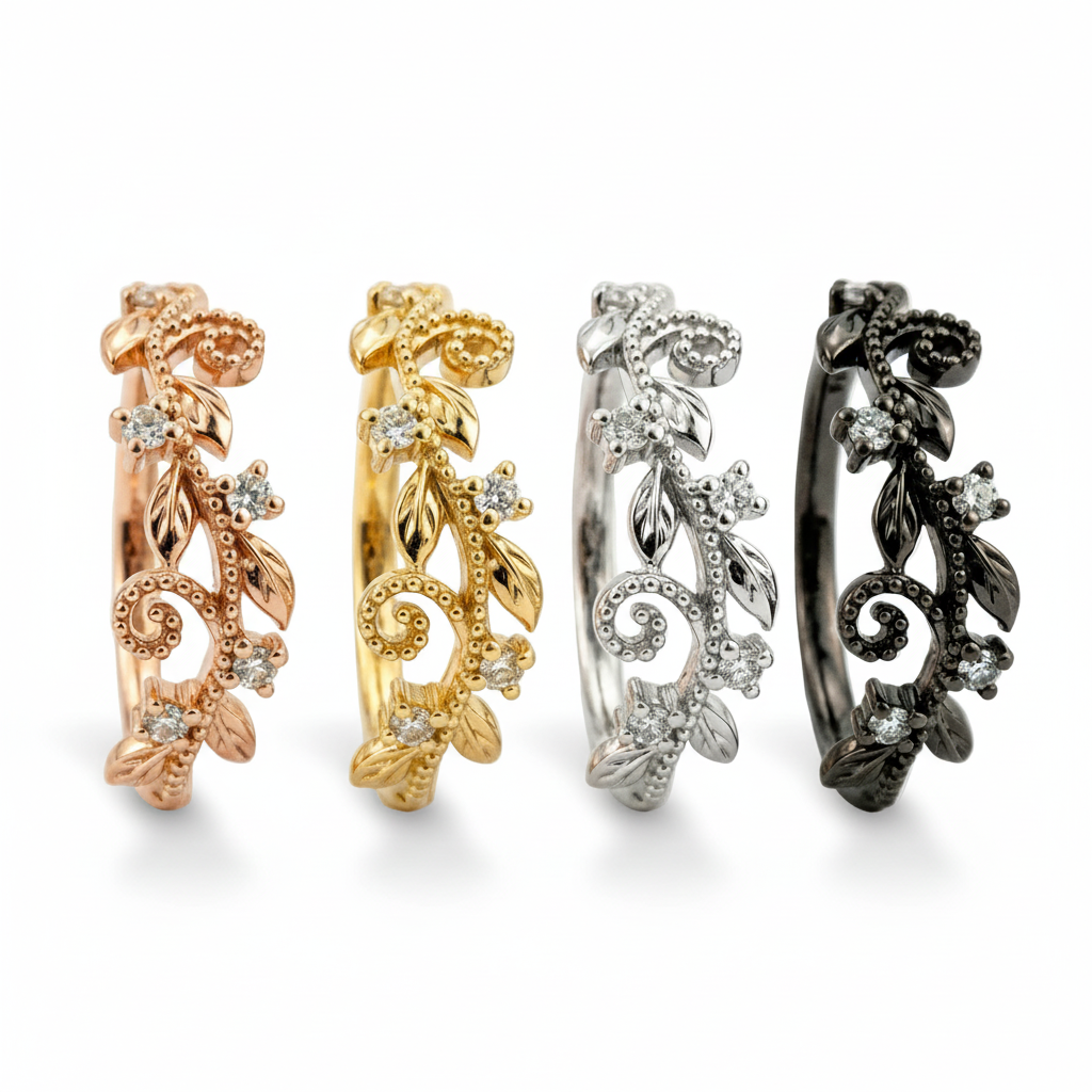 Lifestyle view of Moissanite Ring in Rose Gold