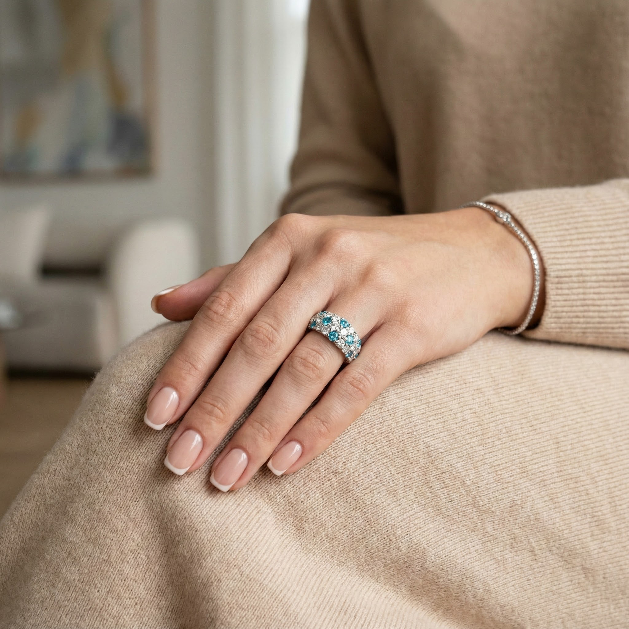 Luxurious Moissanite With Zircon Personalized Promise Ring Unique Engagement Ring