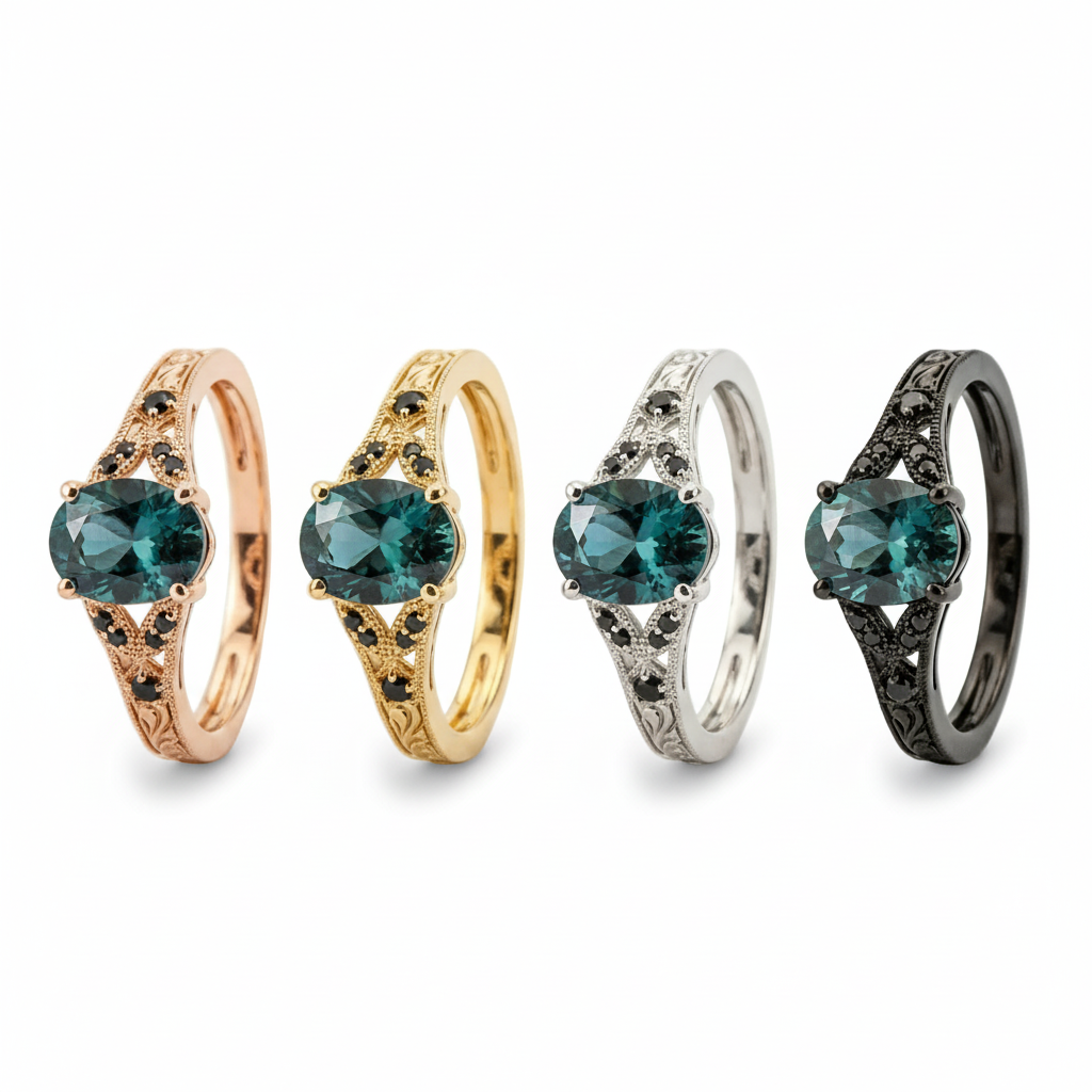 Lifestyle view of Oval Alexandrite Engagement Ring in Rose Gold