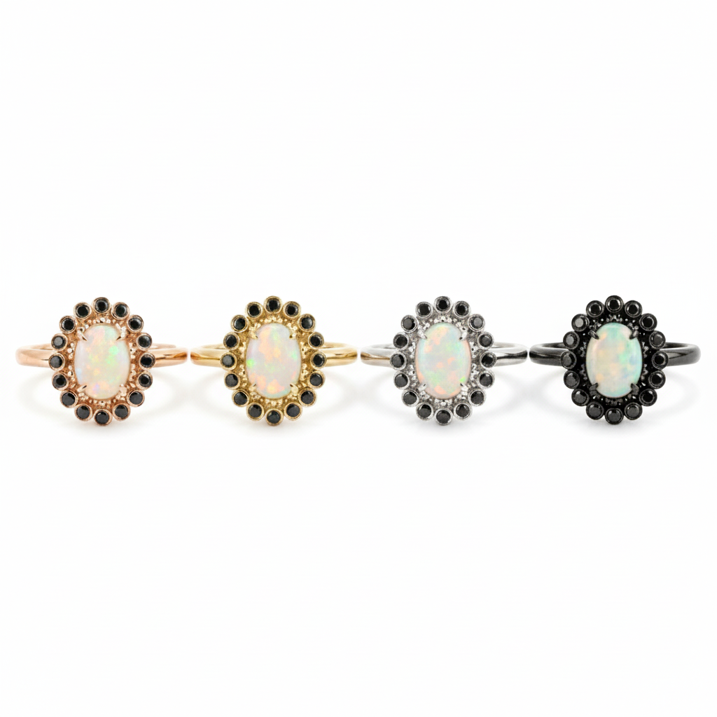 Lifestyle view of Oval Opal Engagement Ring in Rose Gold