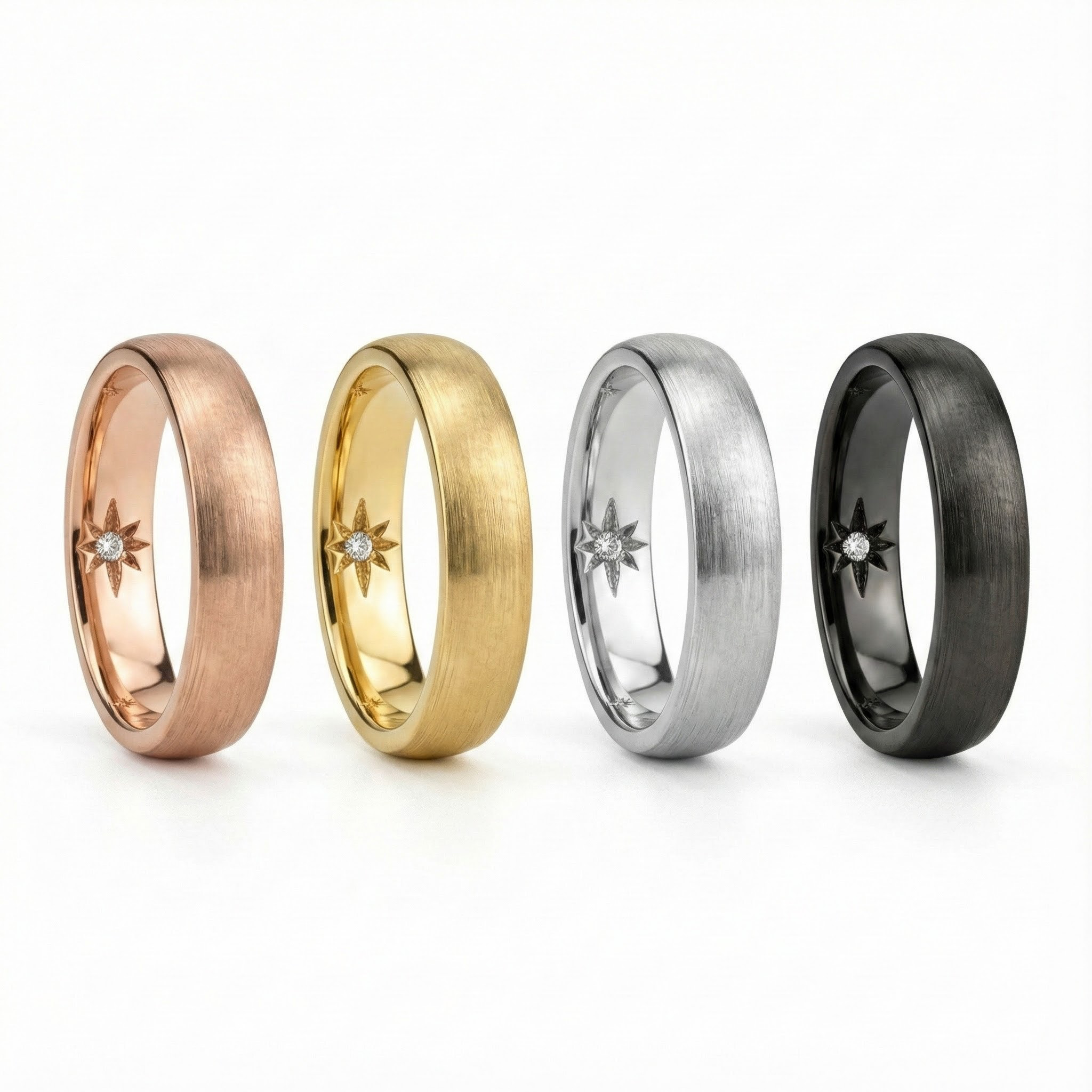 Stylish horizontal stripes ring for women, unique design, classic promise jewelry