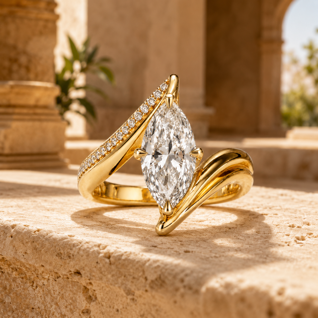 Product view of Marquise Lab-Grown Diamond Ring in Gold