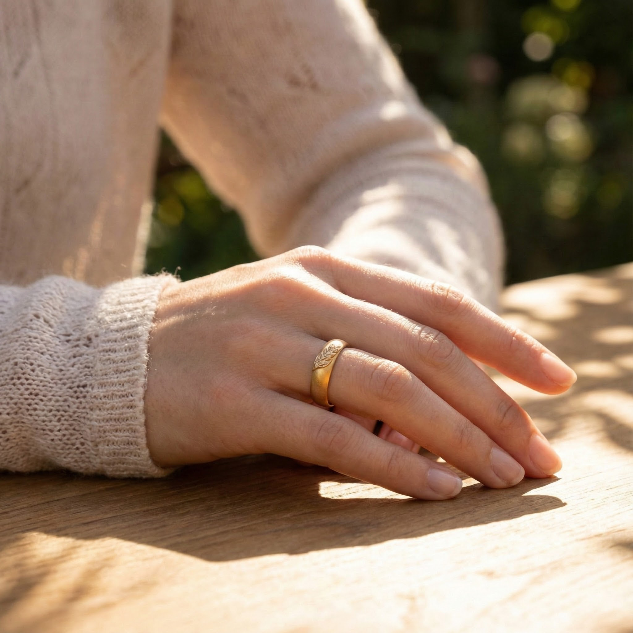 Classic Leaf Minimalist Wedding Promise Band Vintage Leaf Ring Engagement