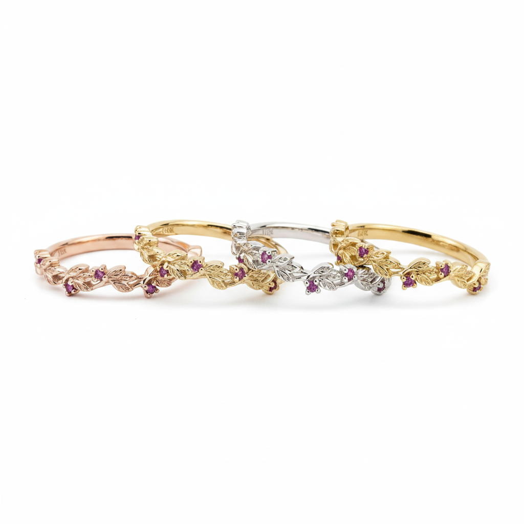 Lifestyle view of Tourmaline Ring in White Gold