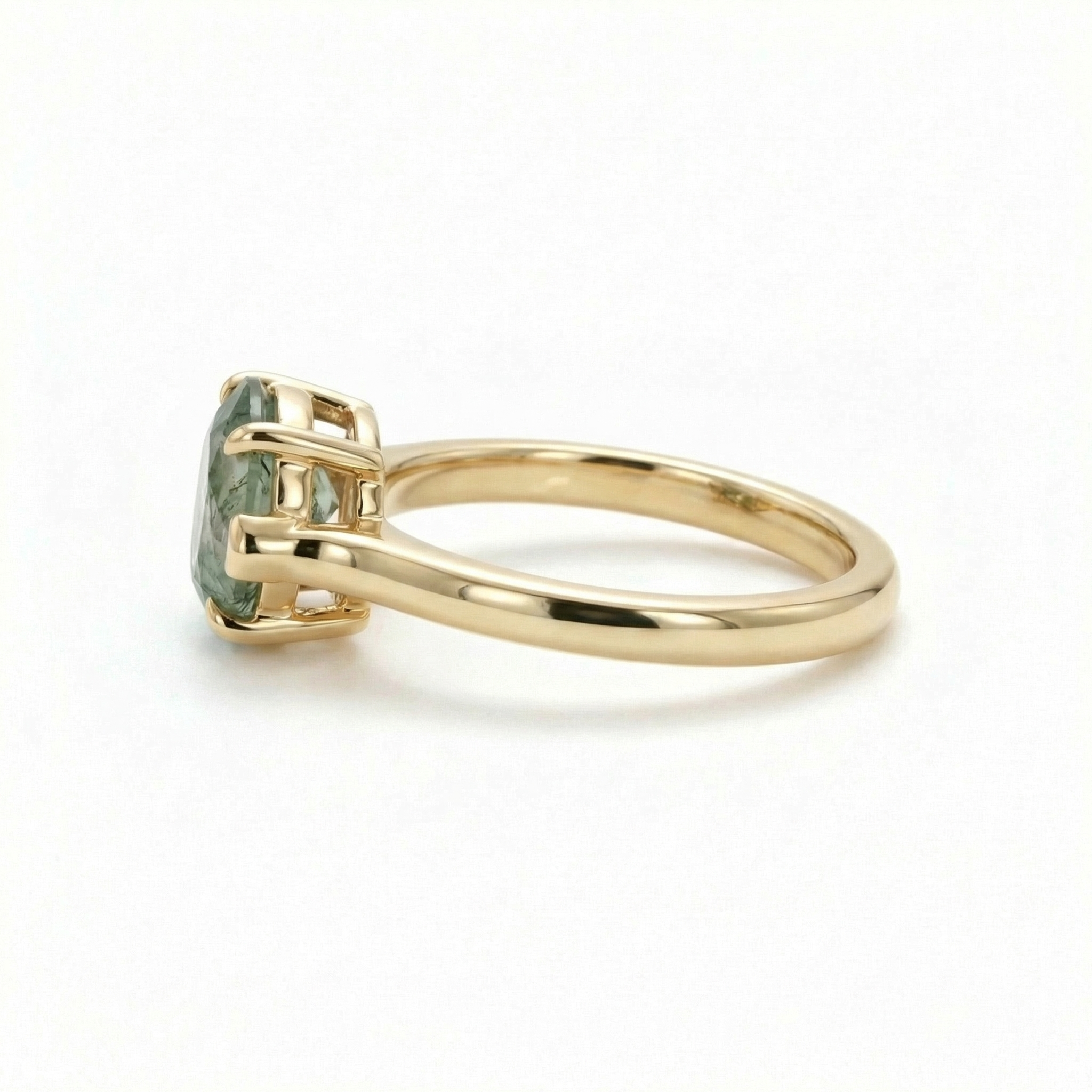 Product view of Marquise Moss Agate Engagement Ring in Gold